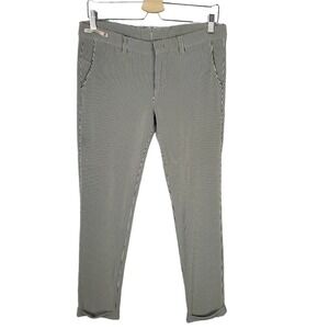 Madame Berwich Striped Rolled Up Business Casual Preppy Trouser Pants